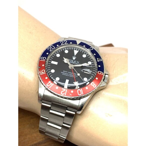 Rolex Men's Watch 1675 GMT Master Automatic Vintage 1968 Black Dial Pepsi Bezel - Picture 5 of 15